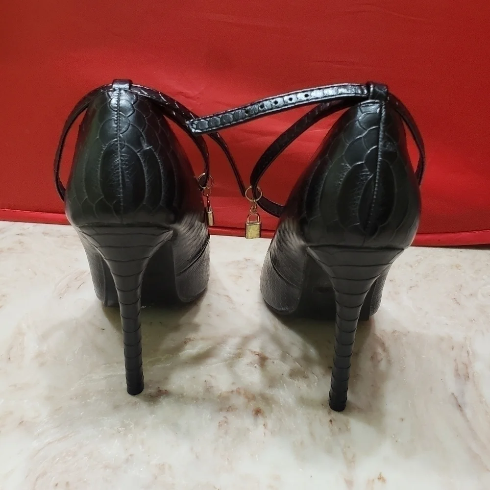 Heel shows Love lock Red Kiss blak 6.5 - Picture 7 of 9